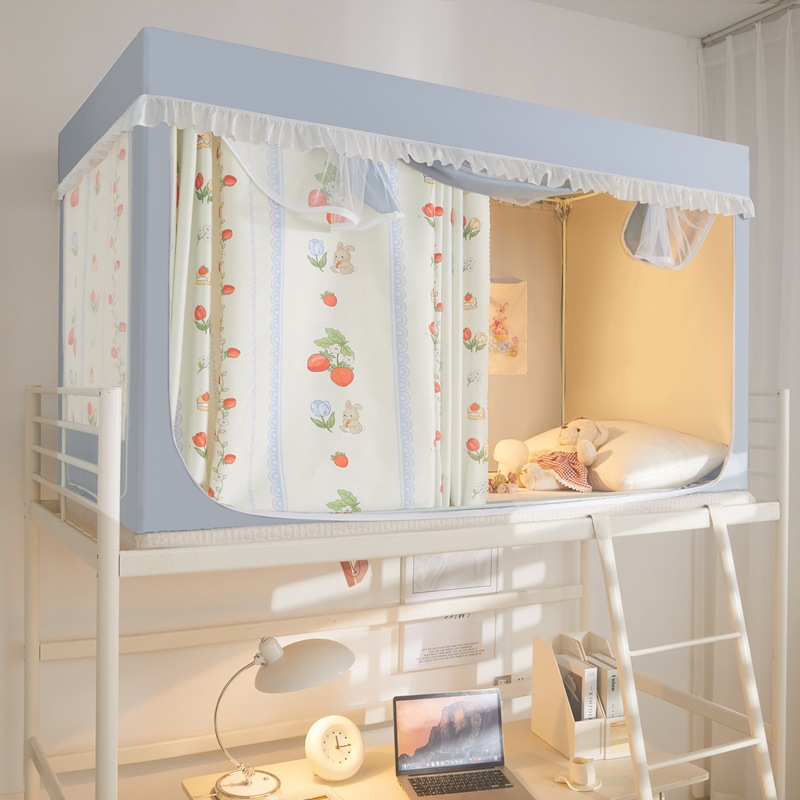 개웃기냥 귀엽고 아기자기한 1인용 1,2층침대 기숙사 학생용 사각 모기장 텐트 난방 틴트 일체형 5면 포괄, A 딸기 토끼 50,900원