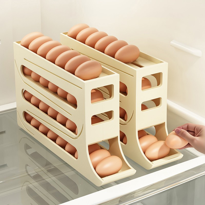 1+1 공간활용 냉장고 달걀정리함 슬라이딩 대용량 3단 계란 보관함, 2개, 그레이 9,800원