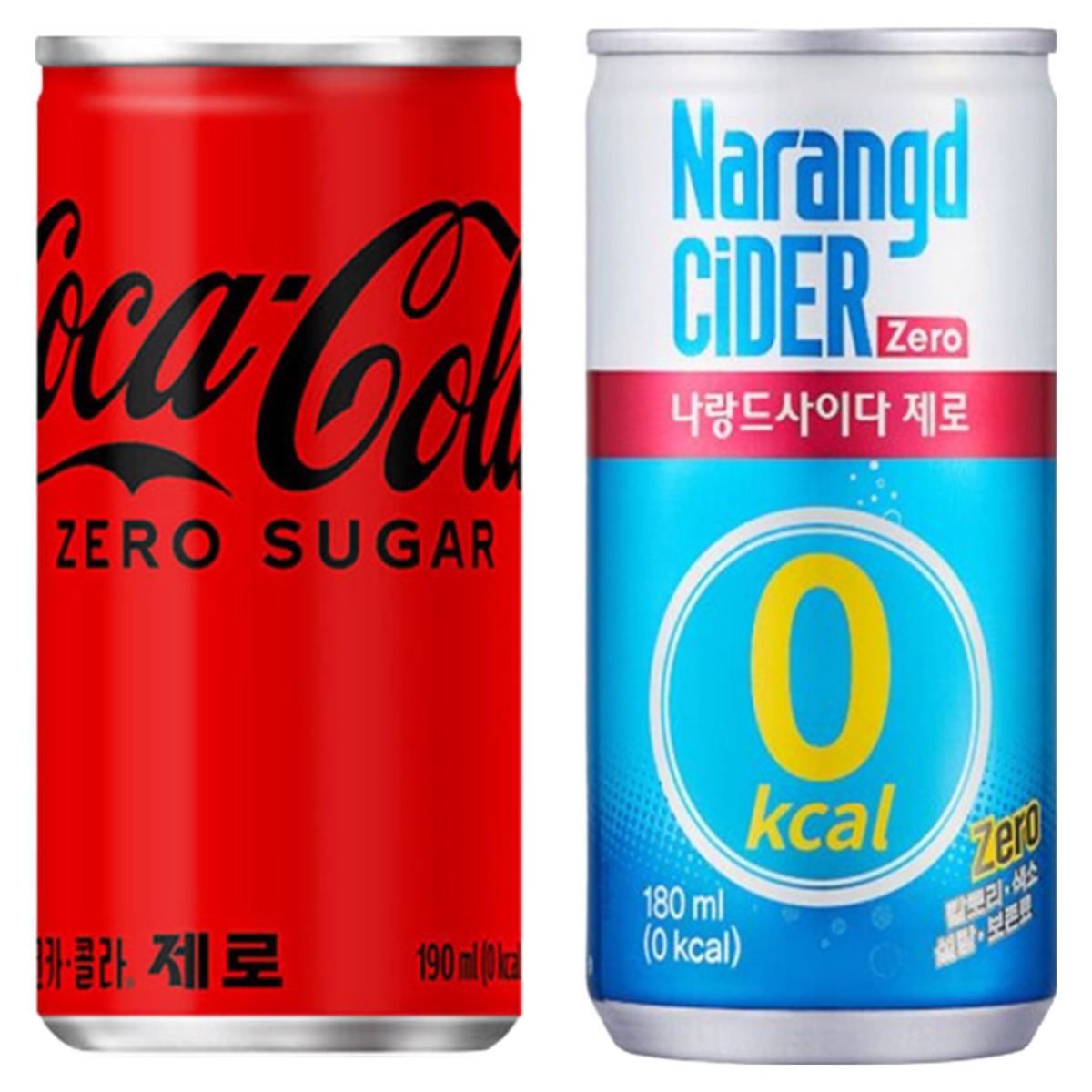 마셔몰 코카콜라제로 190ml(15캔)+ 나랑드사이다제로 180ml(15캔) 총30캔 20,790원