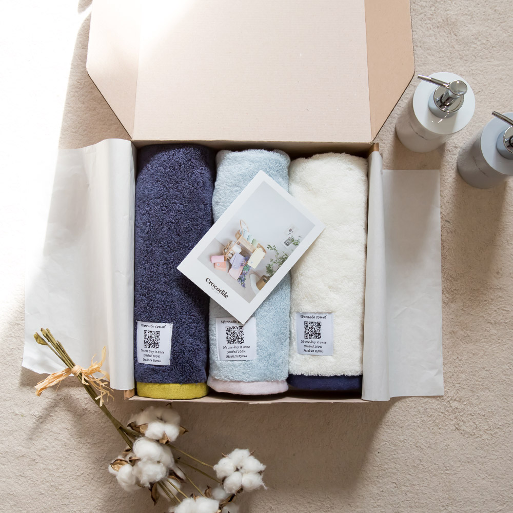 크로커다일 오코텍스 인증을 받은 워너비 호텔수건 3장 선물세트 200g 코마사 40수, MIX(아이보리1+네이비1+스카이블루1), 1세트 26,150원