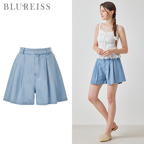 데님 핀턱 3부 큐롯 팬츠_BI5M1PT7181 16,690원