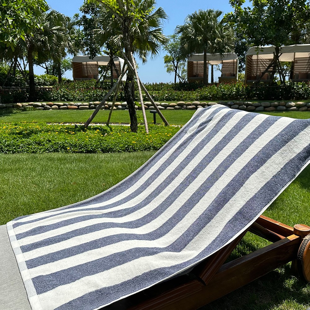 어메니티타올 선염 스트라이프 무형광 바스타월 30수 450g 대형 수건, 블루, 1개 15,400원