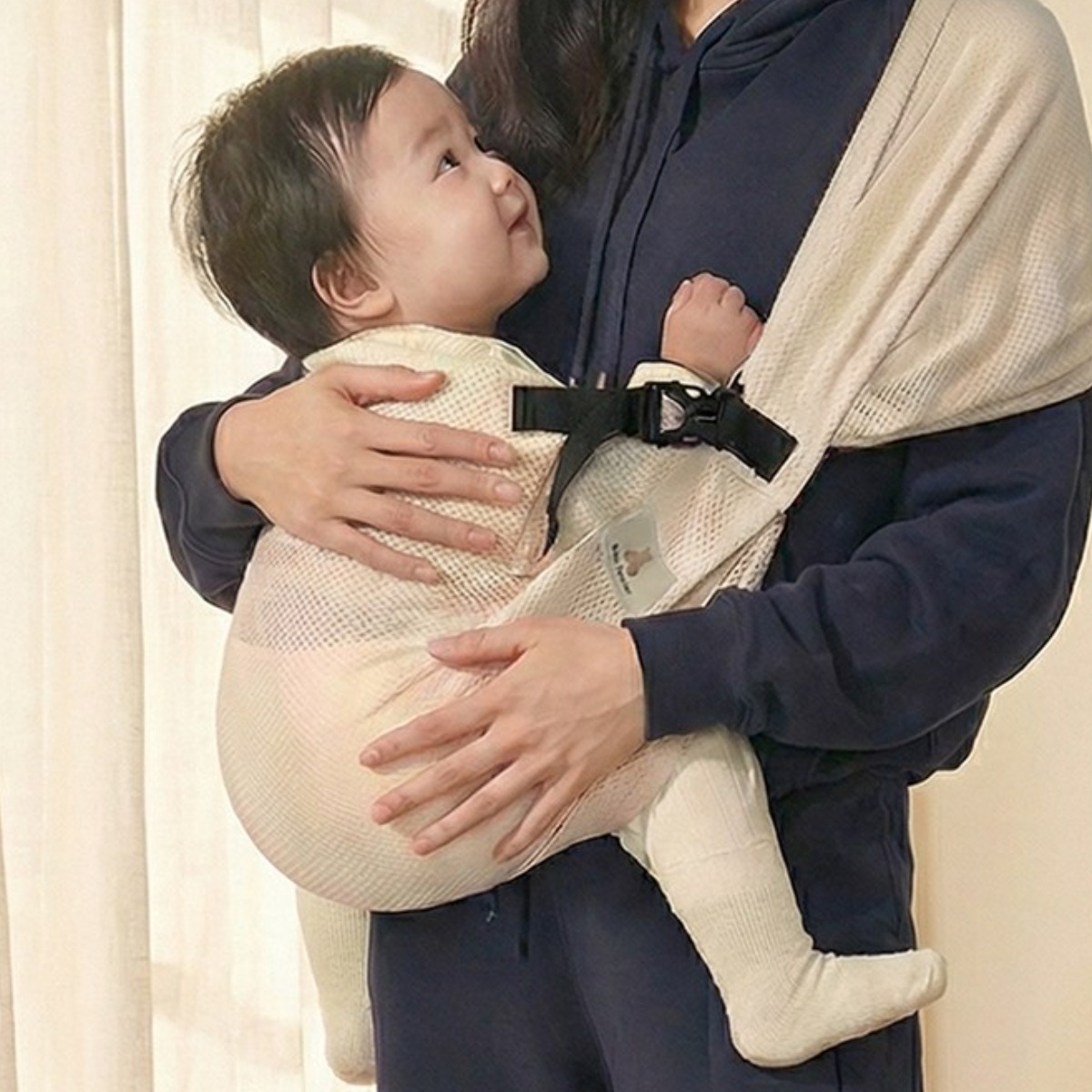 꿀잠 포켓 사이드 힙시트 아기띠 휴대용 초경량 포대기 메쉬, 아이보리 33,800원