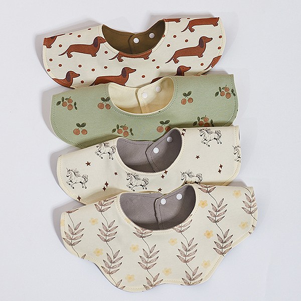 몽실이 북유럽풍 360도 양면 턱받이 4종 세트 순면 무형광 롤링 사계절 아기 유아 신생아 선물포장 19,900원