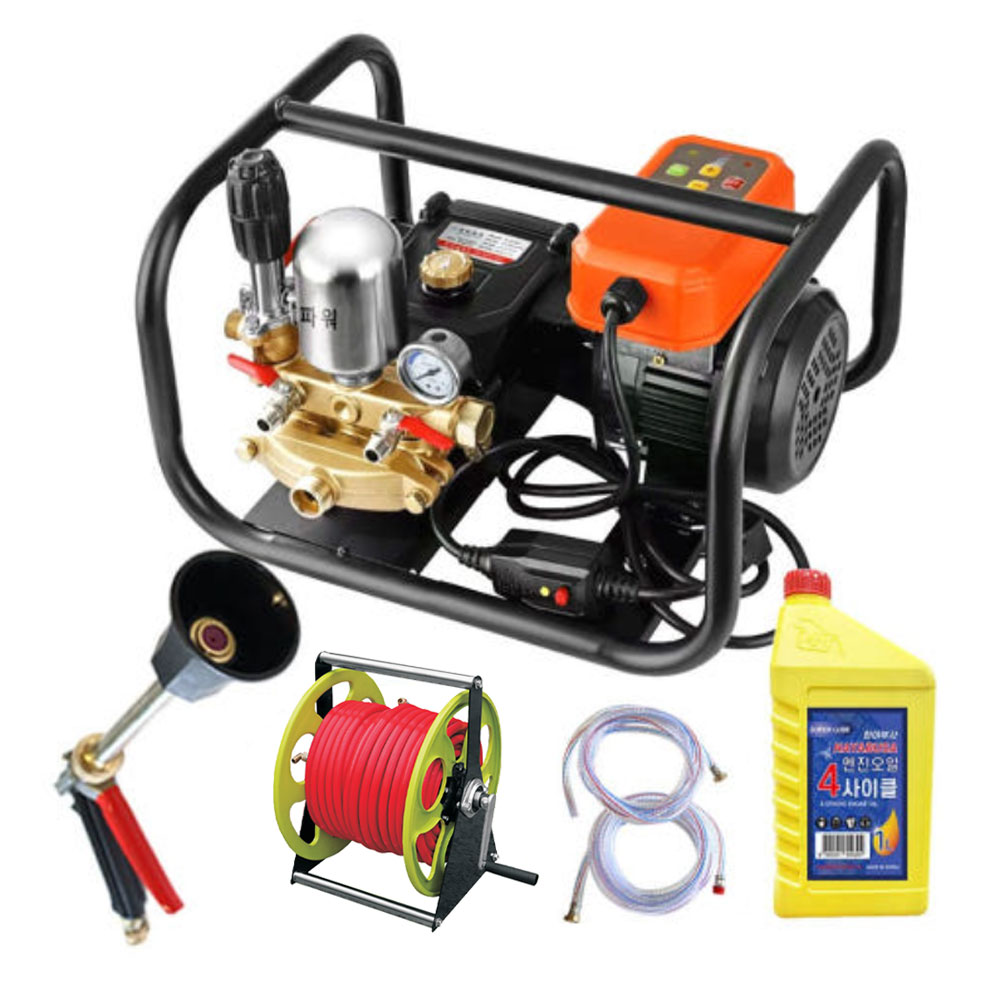 대덕테크 파워 분무기 전기 동력 고압 농업용 농약 살포기 50m 베어링 호스릴, 단일색상, 1개 487,000원