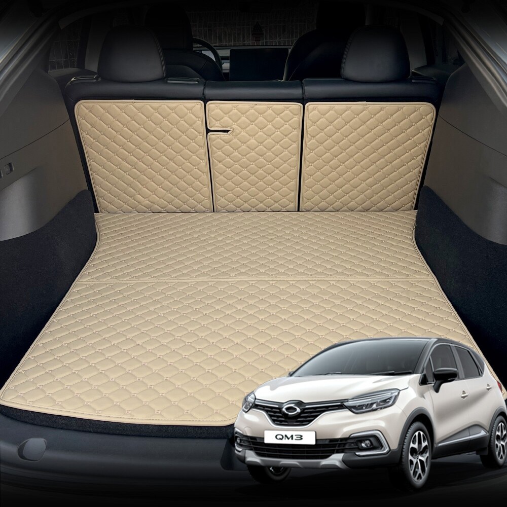 뉴 QM3 전용 컨셉토 가죽 퀼팅 등커버 트렁크매트 세트, 베이지 49,000원