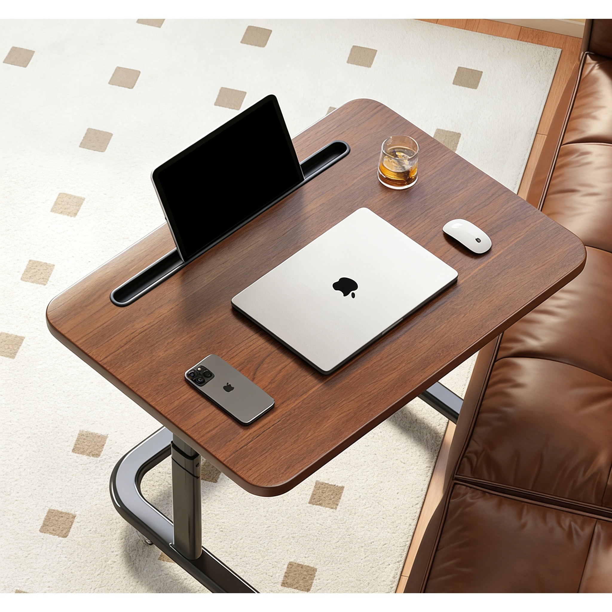 Tixpra 이동식 리프트 테이블 침대 옆 소파 옆 노트북 테이블, 호두나무 풍 94,900원