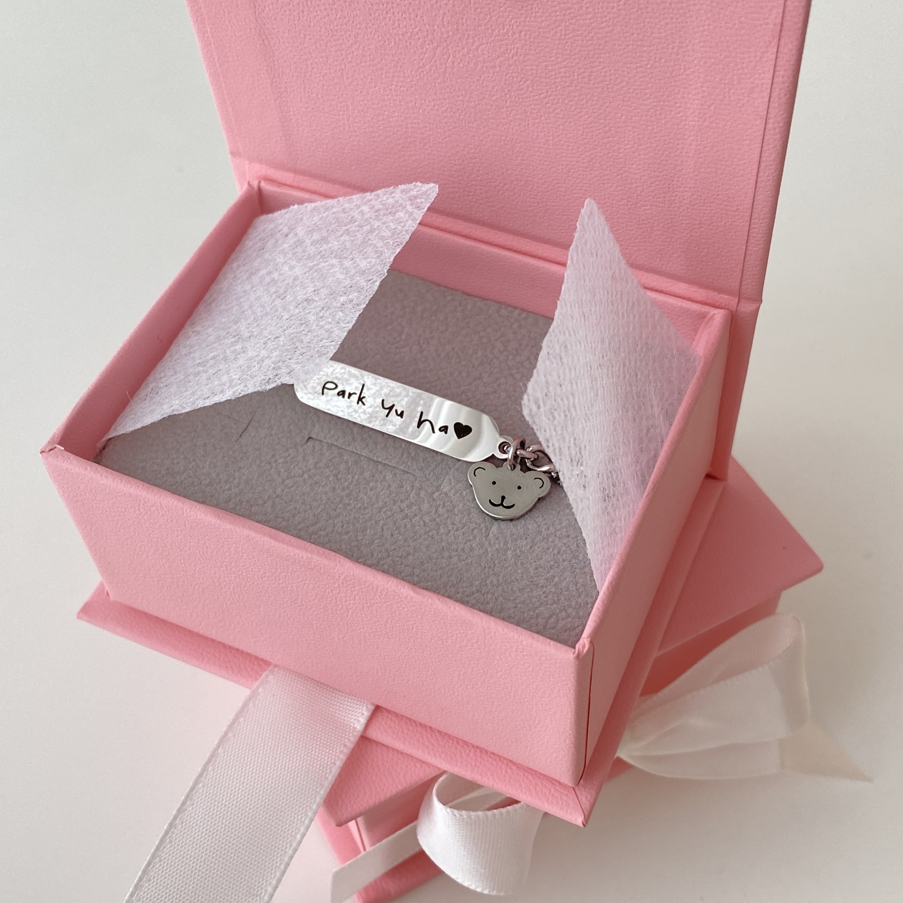 [KC인증/무료각인] 써지컬스틸 유아 아기 어린이 돌선물 미니곰돌이 미아방지 팔찌 18,800원