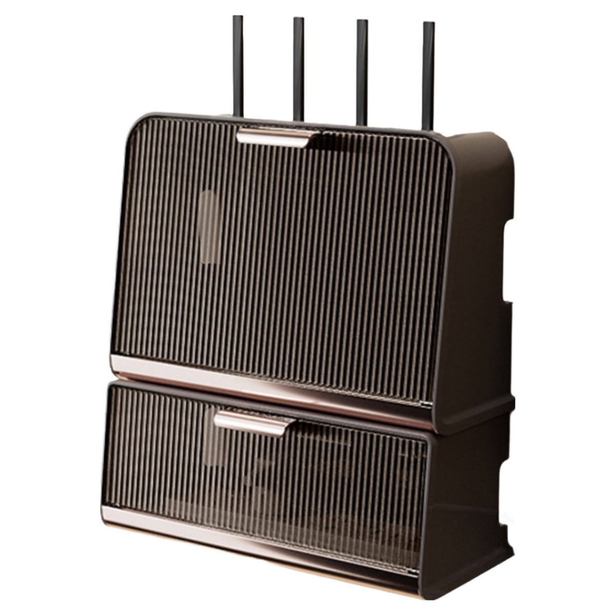 셋톱박스정리함 공유기정리함 셋탑박스 와이파이 보관함, 1개, 브라운/다크패널 22,900원