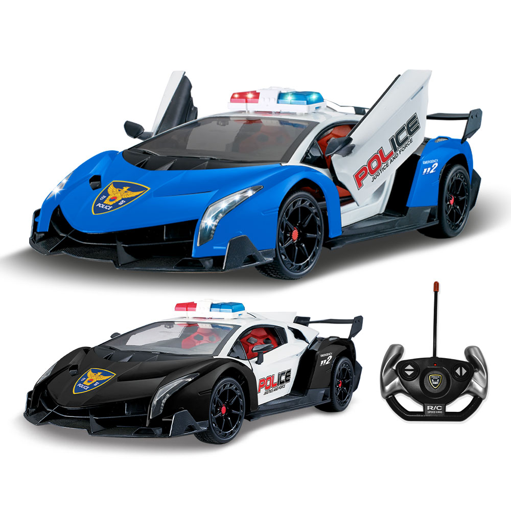 112폴리스 RC 경찰차 자동 도어오픈 무선조종 어린이 입문용 알씨카, 검은색, 1개 40,850원