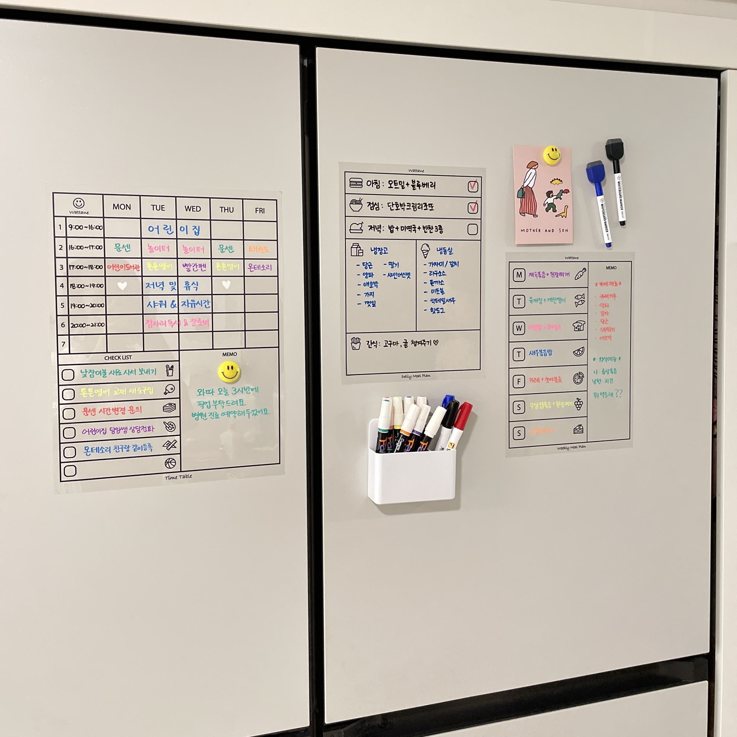 냉장고 투명 메모시트 시간표 계획표 플래너 메모보드 칭찬스티커판 투두 체크리스트 7,900원