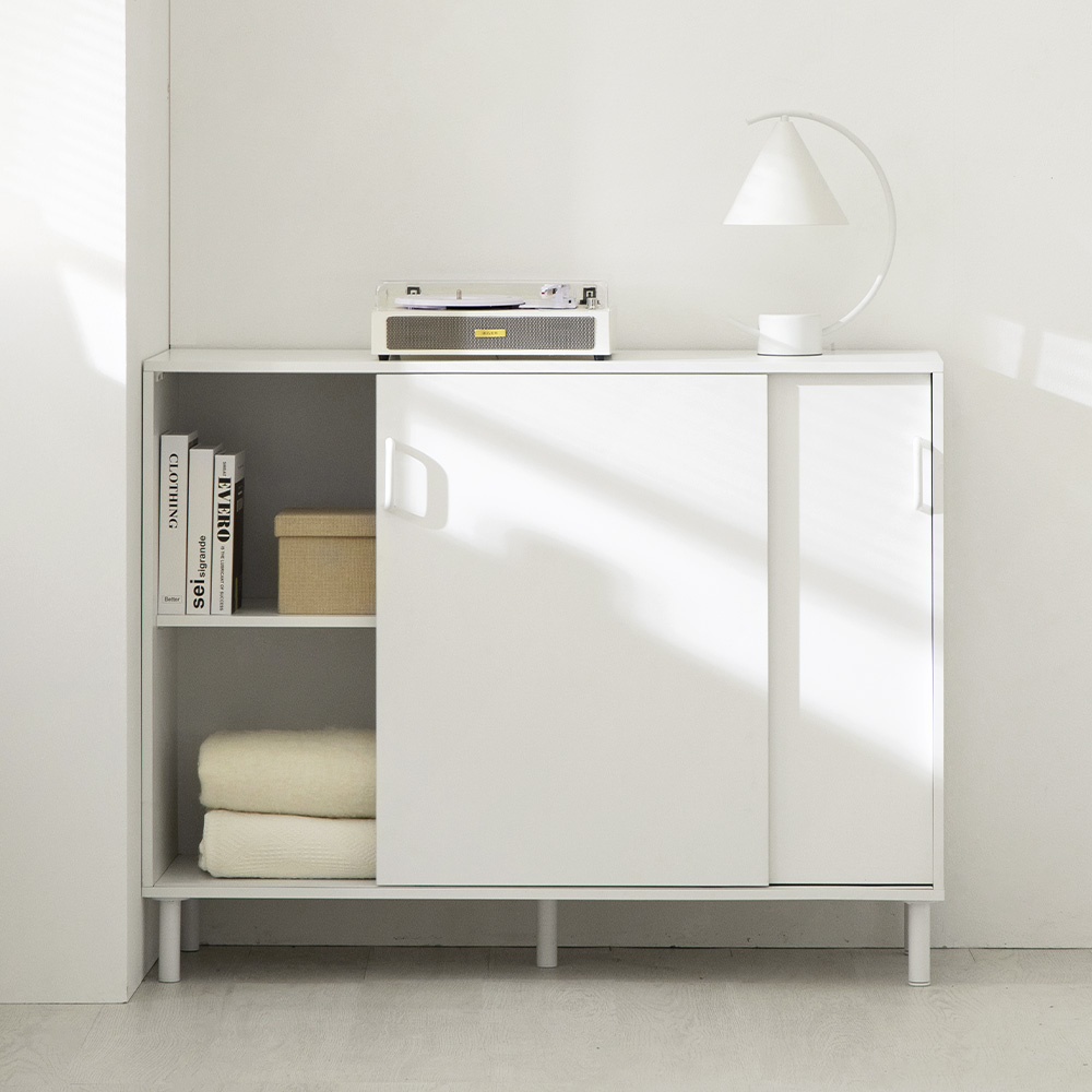 [10만원 즉시할인+방문설치] 플레이너스 슬라이딩 수납장 1200 LPM 화이트 스르륵 2단 3단 이동식 다보 선반 높은수납장 209,000원