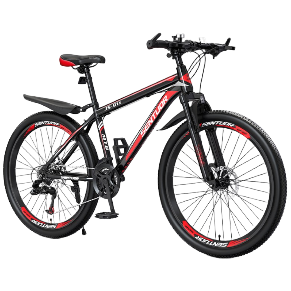 우브로 완조립 MTB 자전거 95% 조립 21단 출퇴근 가성비 학생 청소년 성인 여성 24인치 26인치 27.5인치, 1개, 156cm, 24인치 일반휠(블랙+레드) 192,000원