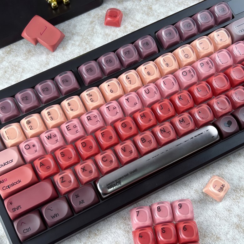 MAIMOOO 립스틱 한국어 키캡 HOA 프로파일 PBT+PC 소재 매트 반투명 레드 레트로 한글 키캡 MX 스위치 기계식 키보드용 31,200원