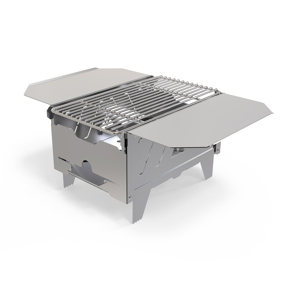 밥캠핑 밥구이 캠핑 미니 숯불 바베큐 화로대 스텐 그릴 솔캠 불멍 개인화로 날개포함, 1개 58,800원