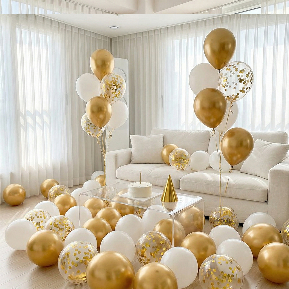 뷰라뷰 파티풍선 50p + 공기펌프 + 10m 리본 1롤 5,700원