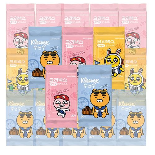 크리넥스 수앤수 카카오프렌즈 휴대용물티슈 20매 28,500원