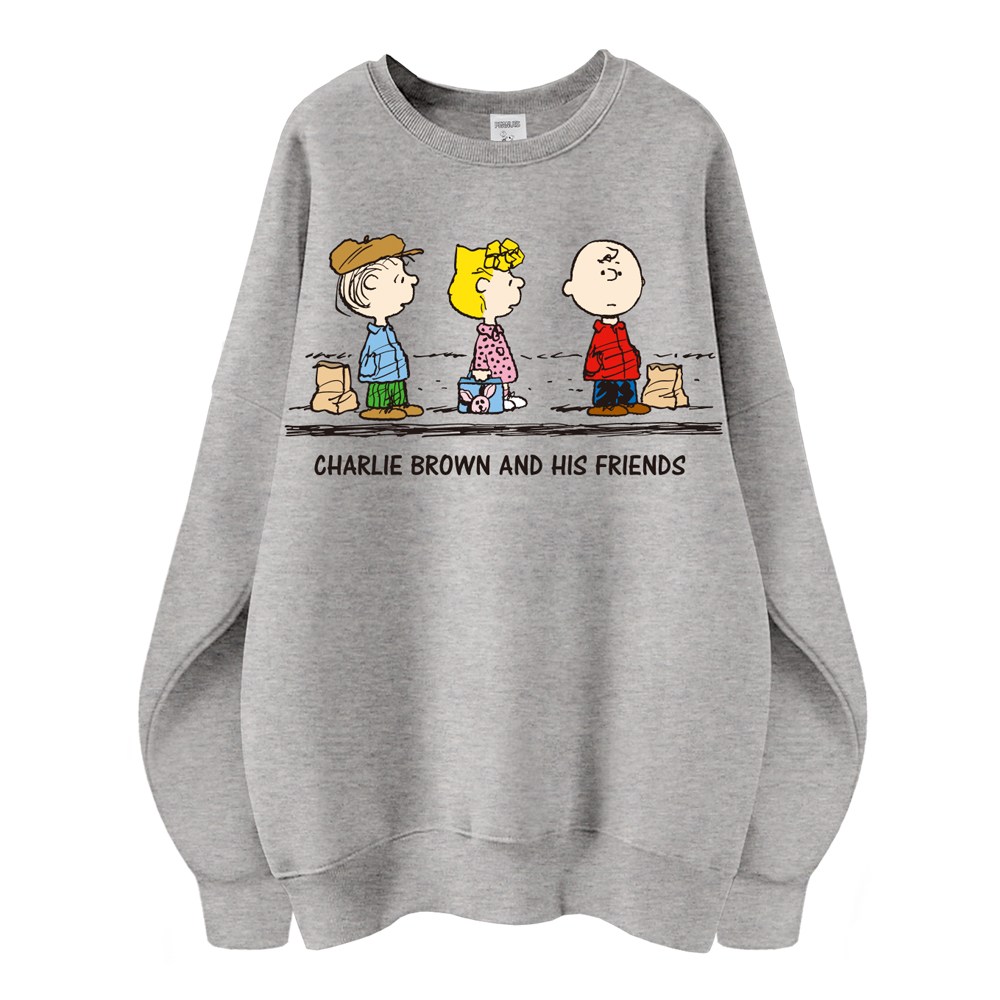 스누피 정품 남녀공용 오버핏 캐릭터 라운드 맨투맨 빅사이즈 데일리 티 루즈핏 커플 티셔츠 남자 여성 롱티 단체티 찰리친구들 29,800원