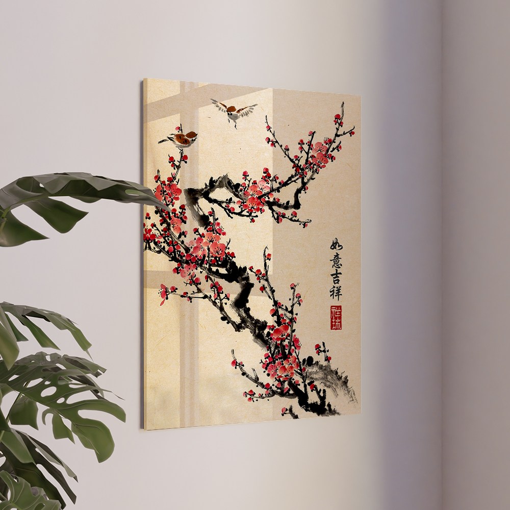 매화 꽃 그림 매란국죽 사군자 동양화 수묵화 캔버스 액자, 11 여의길상 매화나무 125,900원