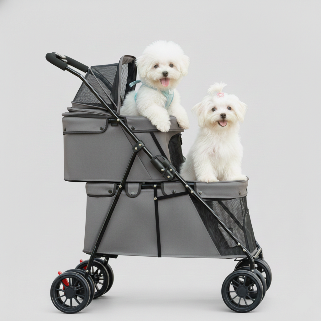 휘서댕 2인용 경량 원터치 퀵 폴딩 강아지 유모차 138,900원