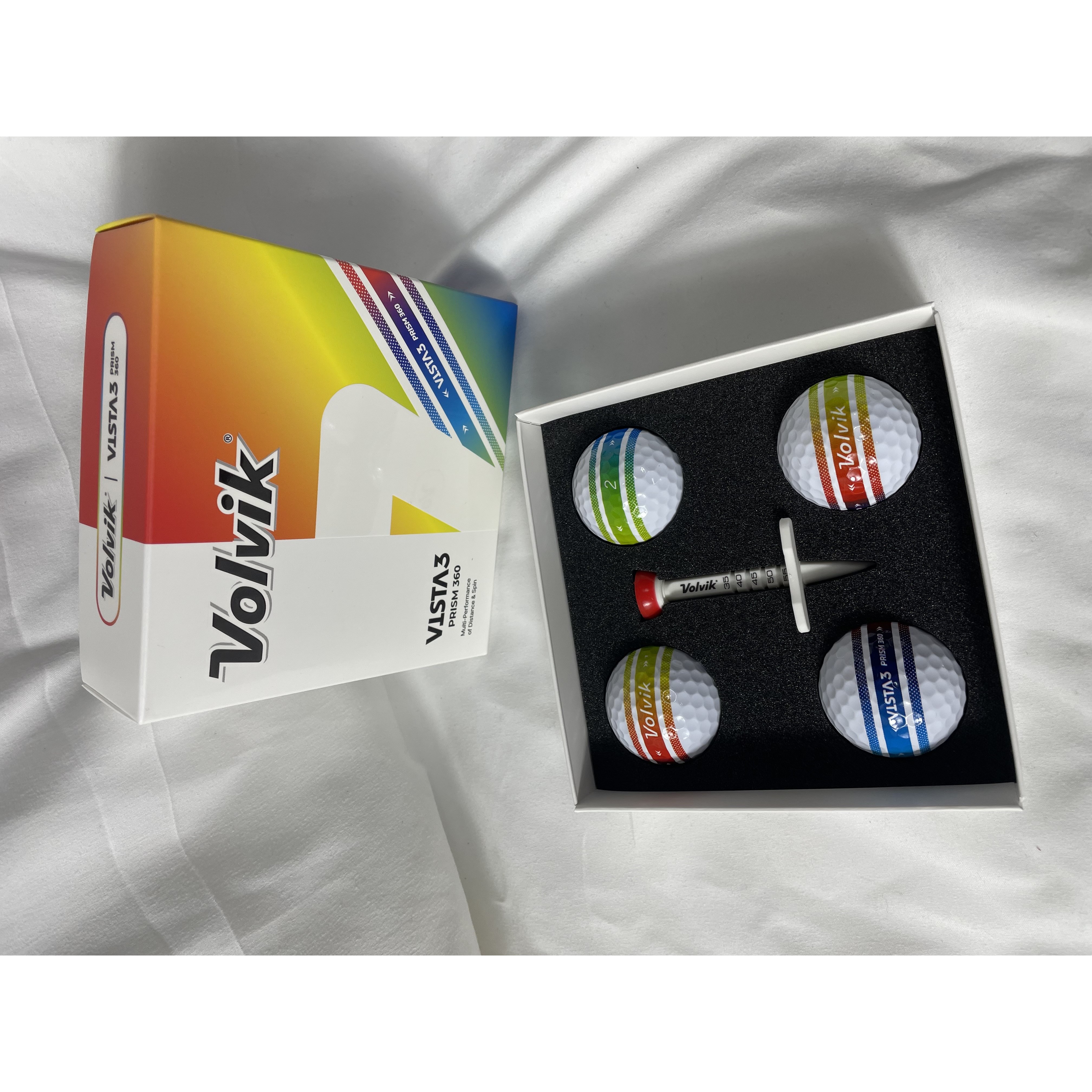 볼빅 프리즘 360도 퍼팅라인 4구 에이밍 높이조절 컨트롤티 골프티 골프공 세트 홀인원 기념 기념품 기념구 행사 동호회 판촉물 인쇄 포장 28,000원