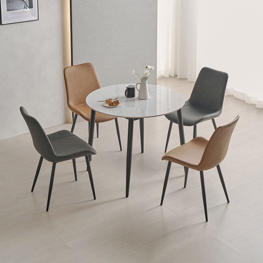 라로퍼니처 클래시 소울 원형 900 유광 포세린 통 세라믹 식탁 세트 블랙 프레임 테이블 200,000원