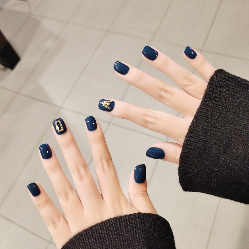 네일팁 블루 크리스탈 포인트 심플 세련 숏팁 U11 6,950원