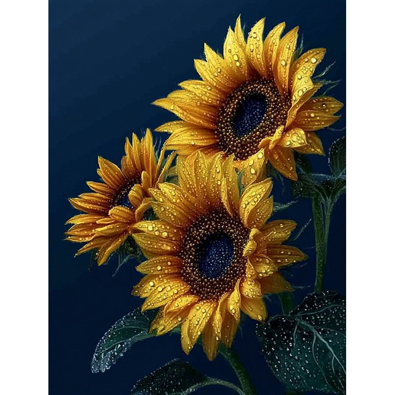 뉴타임즈 보석 자수 캔버스 타입 40X50cm 액자 포함 다이아몬드 그림 홈 인테리어 수공예 애호가 풍경화 동식물 특별한 선물, 1개, 해바라기 00403 19,000원