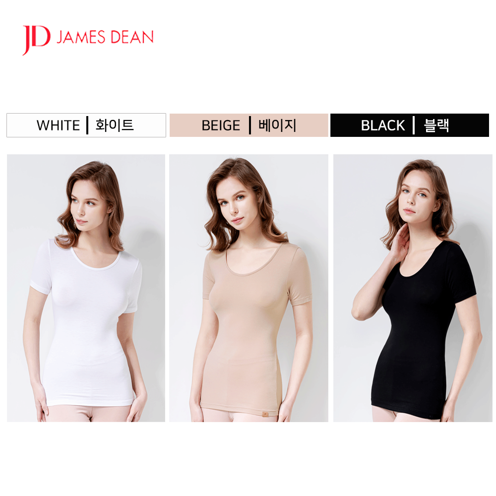 제임스딘 여성 내의 상의 소프트 모달 소재 반팔 상의 단품 3부 여자 겨울내복 13,800원