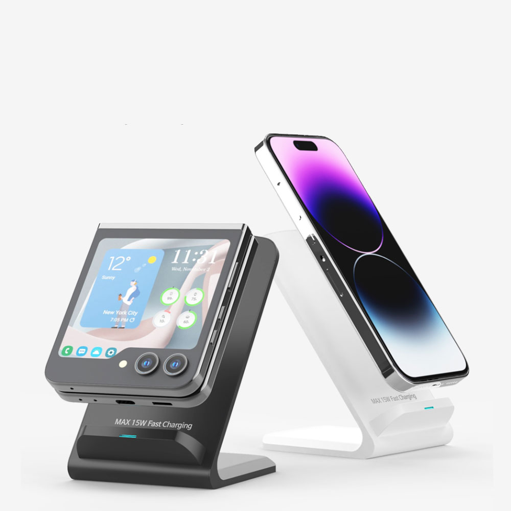 UBWZ 스마트폰 무선 충전거치대 고속 핸드폰 충전기 듀얼코일 15W, 1개, 흰색(케이블불포함) 9,800원