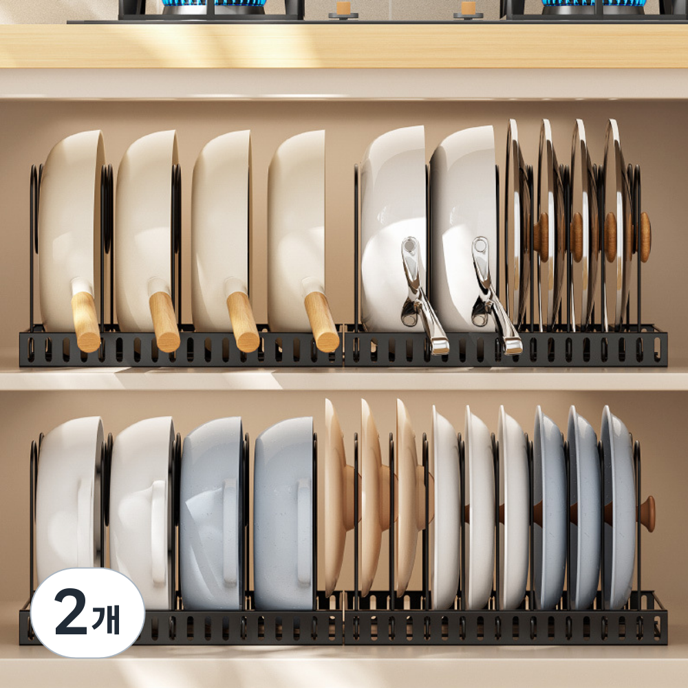도이차 공간절약 튼튼내구 후라이팬 정리대, 2개, 블랙, 5단 34,750원