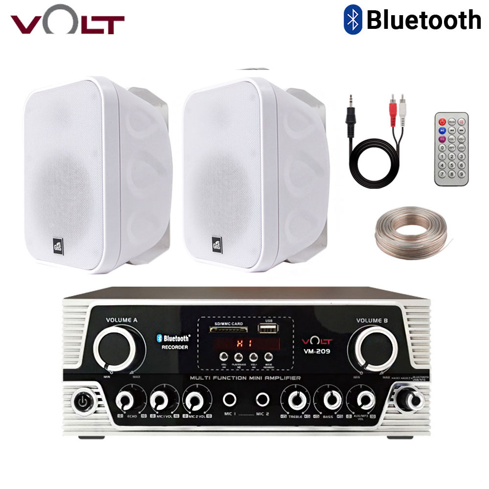 블루투스 매장용 카페 앰프 + 벽걸이 미니 앰프 스피커 세트 [케이블2종포함], VM-209SM + 스피커 화이트(2개) 세트 270,000원