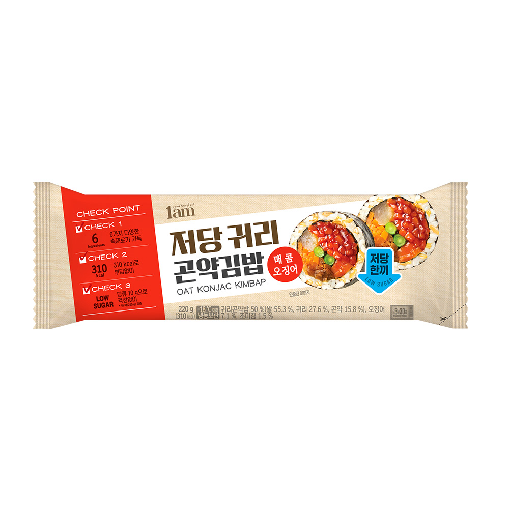 [1am] 저당 귀리 곤약김밥 매콤오징어, 6개, 220g 28,800원