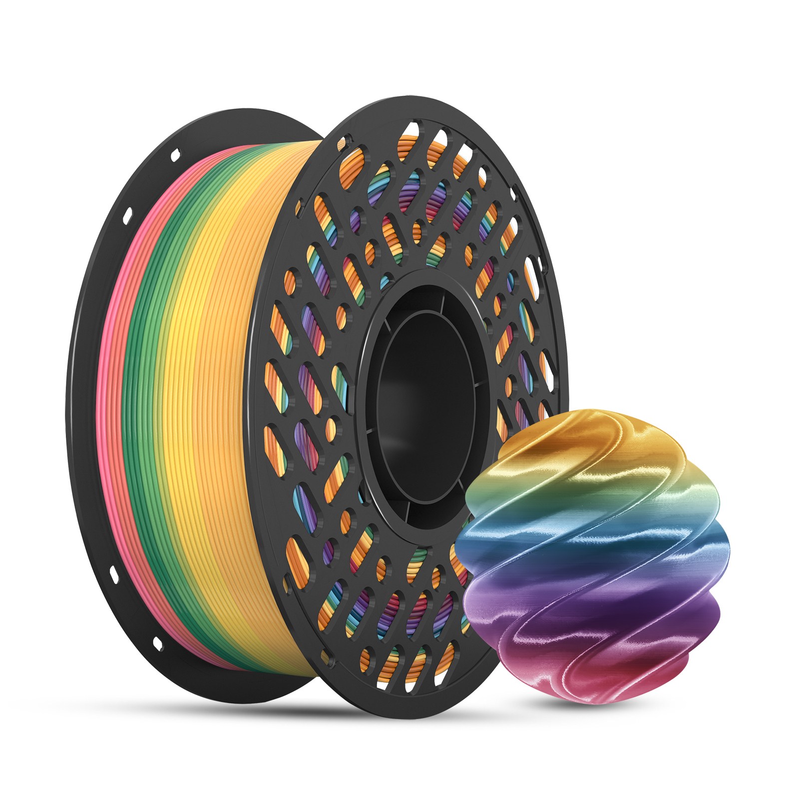 CaiLab 3D 프린터 필라멘트 PLA 무지개 컬러 (레인보우) | 실크 광택 쉬운 인쇄 고품질 1.75mm 일정한 라인 직경 1kg 범용 3D프린팅 재료, 레인보우 4호 28,000원