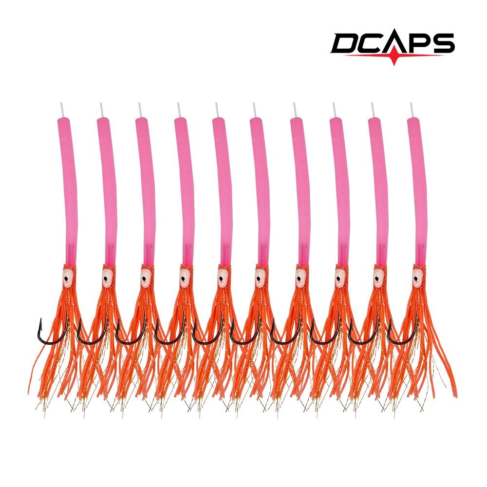 캡스 꼴뚜기 낚시 갈치채비 오렌지 핑크 10개입, 1개, 10개입 7,000원