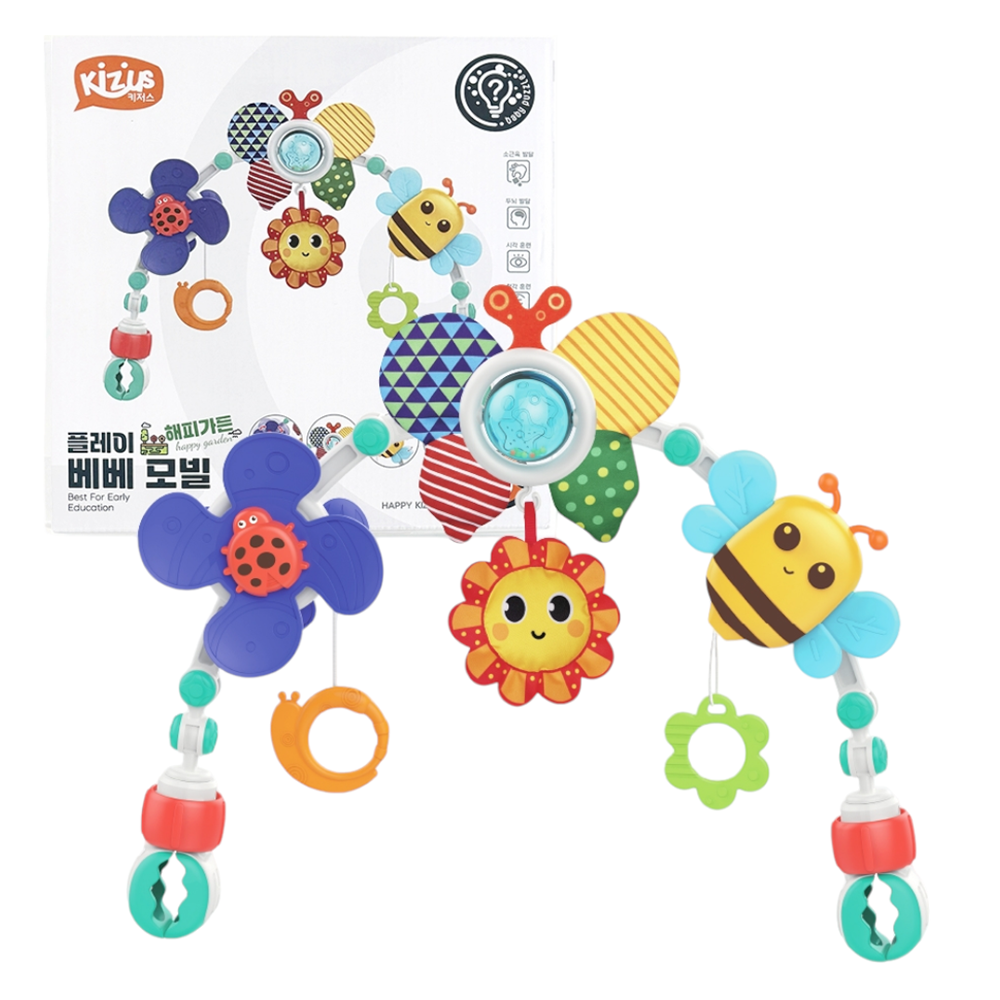 키저스 플레이 베베 유모차 모빌 장난감, 그린 해피가든, 1개 27,900원