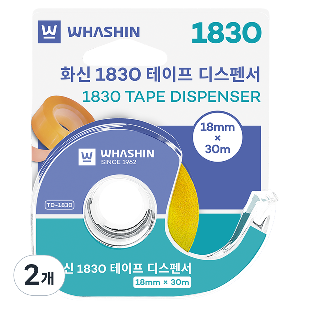 화신 테이프 디스펜서 18mm x 30m, 투명, 2개 3,190원