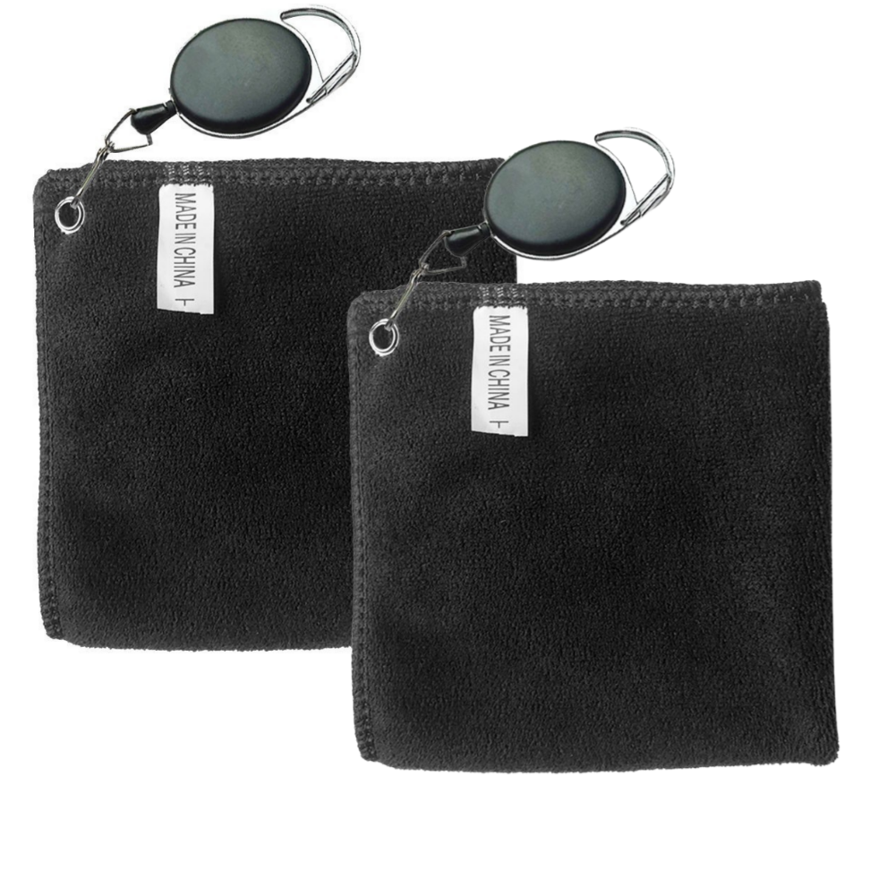 엑스그리드 초극세사 골프공 클럽 세척 타월 길이조절 후크용, 2개, 블랙블랙 7,980원