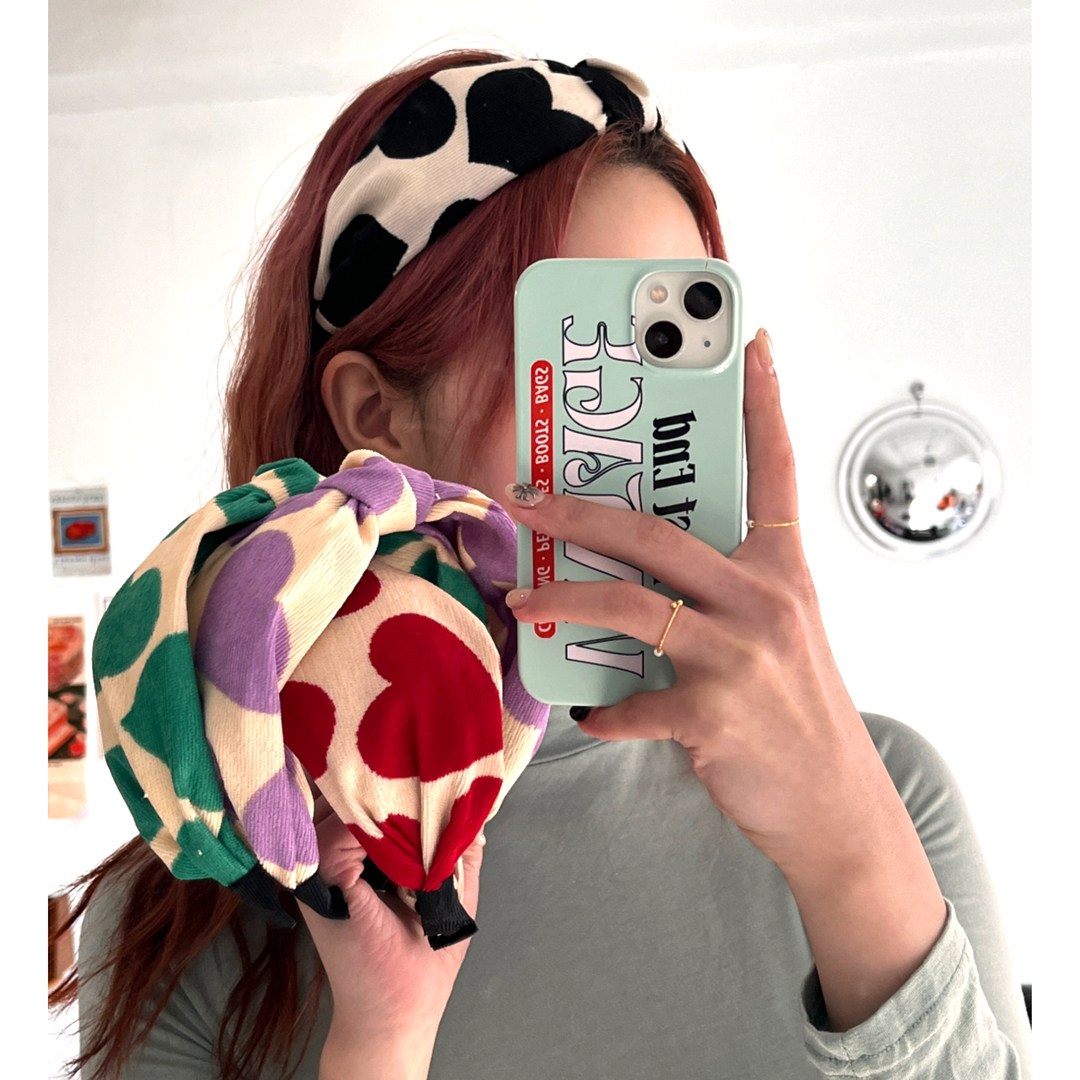 럭키치키 빅하트 헤어밴드 4colors 국산 핸드메이드 12,400원