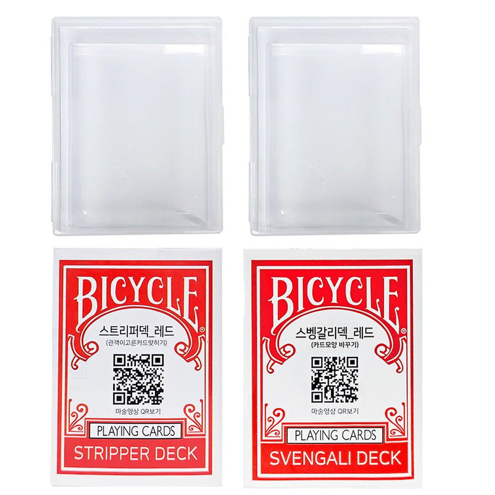 바이시클 정품 마술카드 1+1 스트리퍼덱+스뱅갈리덱 레드 USPCC 808버전 카드케이스 포함 JLCC, 1개 23,300원