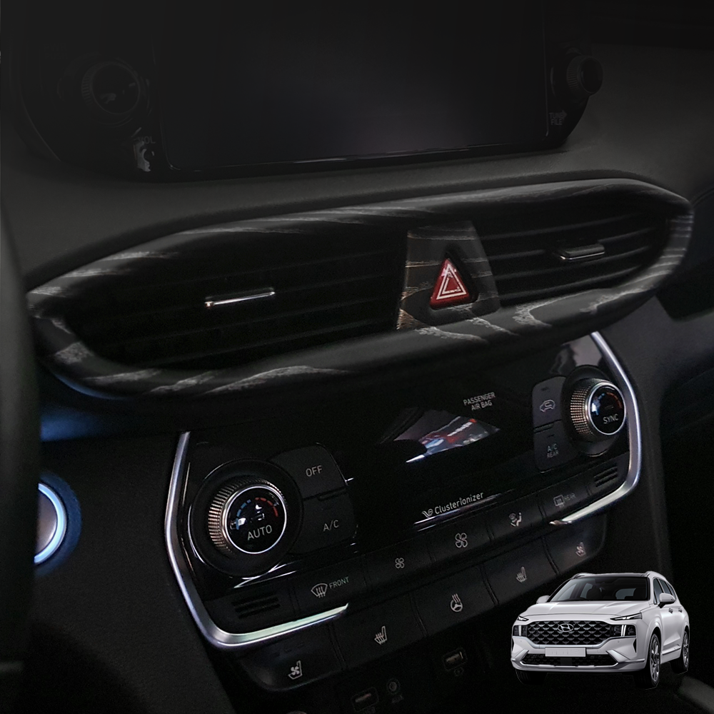 렉스탑 더뉴 싼타페TM 센터페시아 송풍구 커버 카본 몰딩 튜닝용품, 02 블랙애쉬우드, 센터페시아 송풍구 16,800원