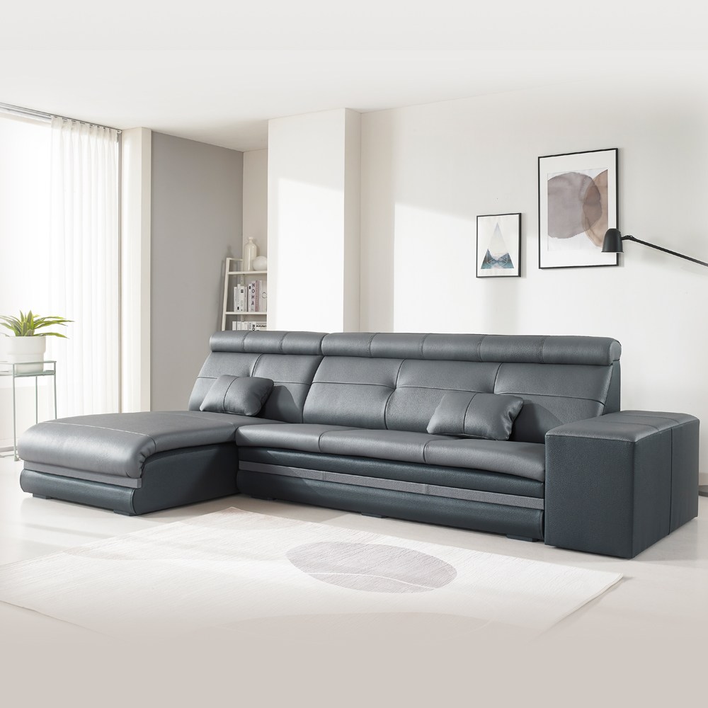 꼬마나무100%국내제작 이태리천연면피통가죽 소가죽4인쇼파, 그레이, 현재가 1,290,000원