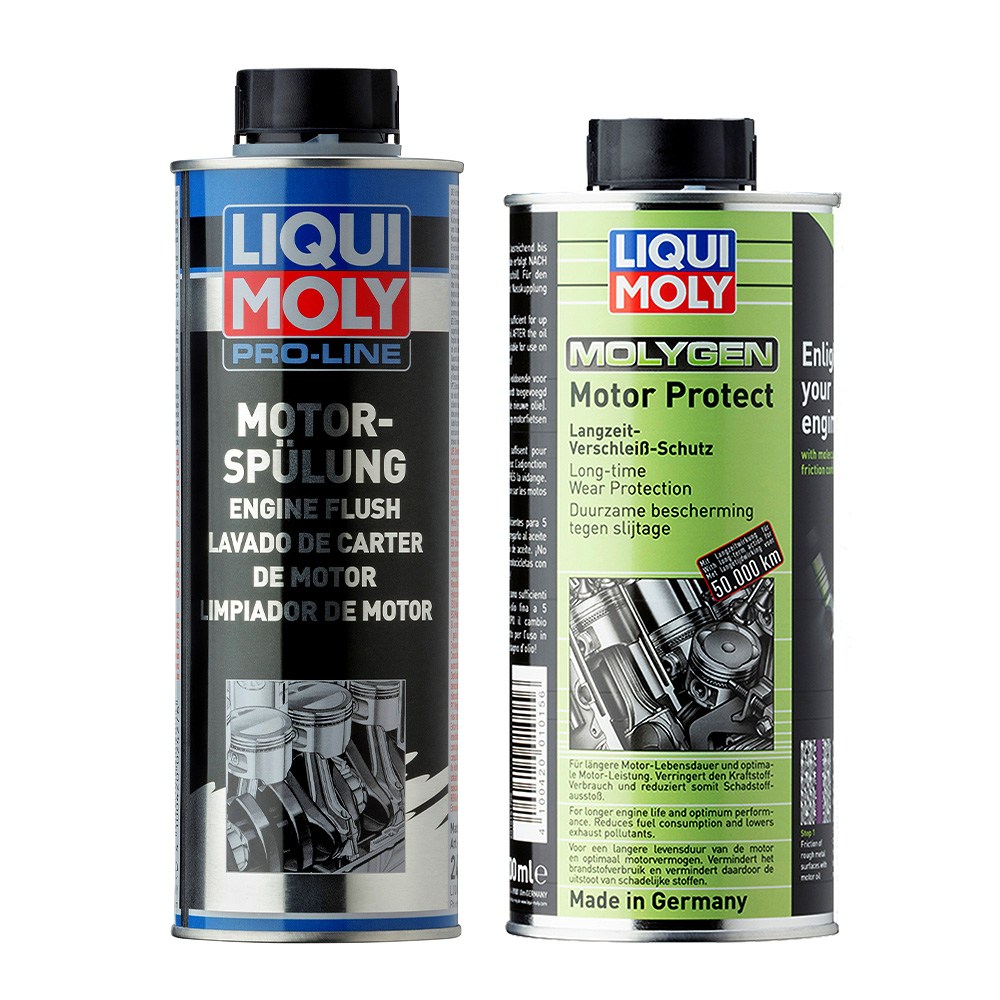 리퀴몰리 엔진관리 프리미엄 세트 프로라인 엔진 플러싱 500ml + 몰리겐 모터 프로텍트 500ml 가솔린 디젤 엔진코팅제, 1개 90,000원