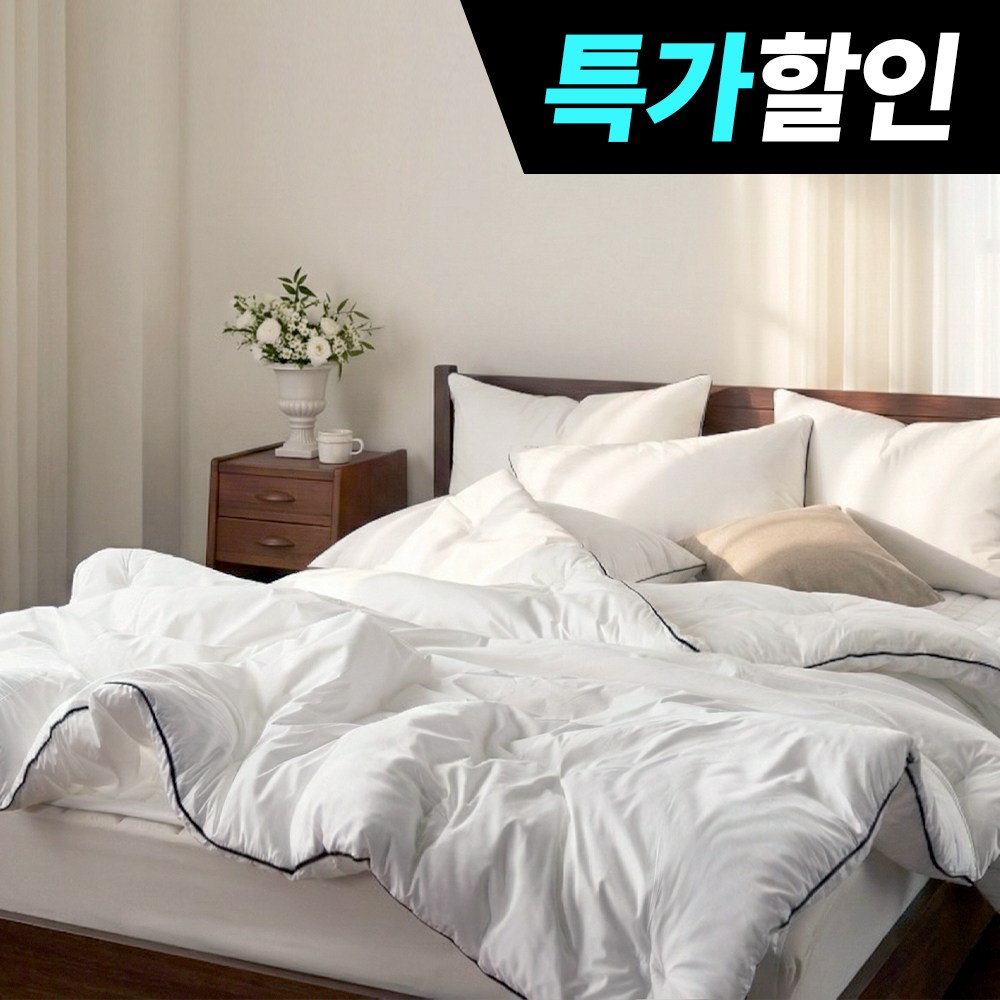 국내제조 띵스룸 블랙라인 100수 순면 항진드기 향균 옥수수솜 호텔 차렵이불 세트 62,900원