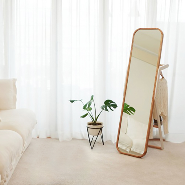 반디즈 고급 원목 행거 전신거울 400, 스탠드 원룸 드레스룸 비산방지 전신경, 투톤 129,000원