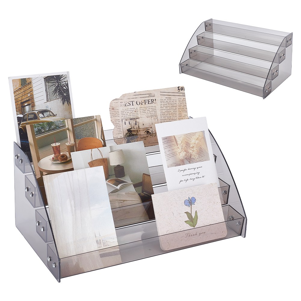 검정 투명 아크릴 탁상용 디스플레이 스탠드 화장품 매니큐어 액세서리 수납 및 전시, 4단 11,650원