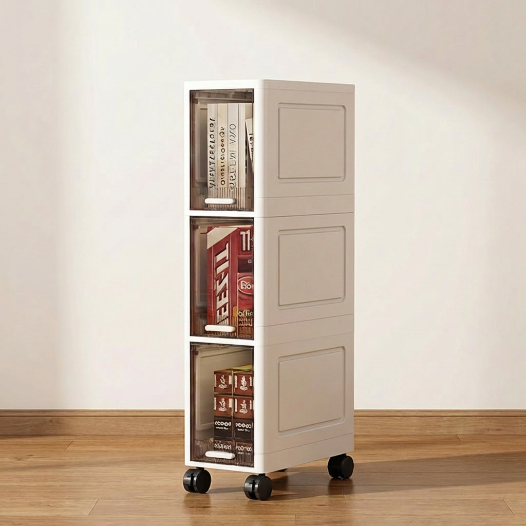 ZHEYE 두꺼운 재질 틈새수납장 거실수납장 이동식수납장 슬림수납장 다용도수납장, 화이트 32,000원