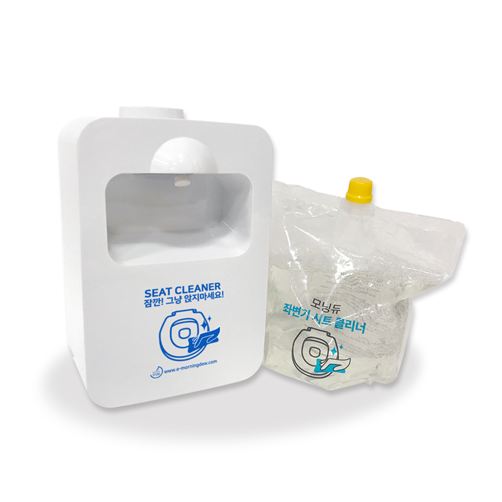 모닝듀 좌변기 시트 클리너 디스펜서 화이트 + 세정액 리필 800ml 세트 24,450원