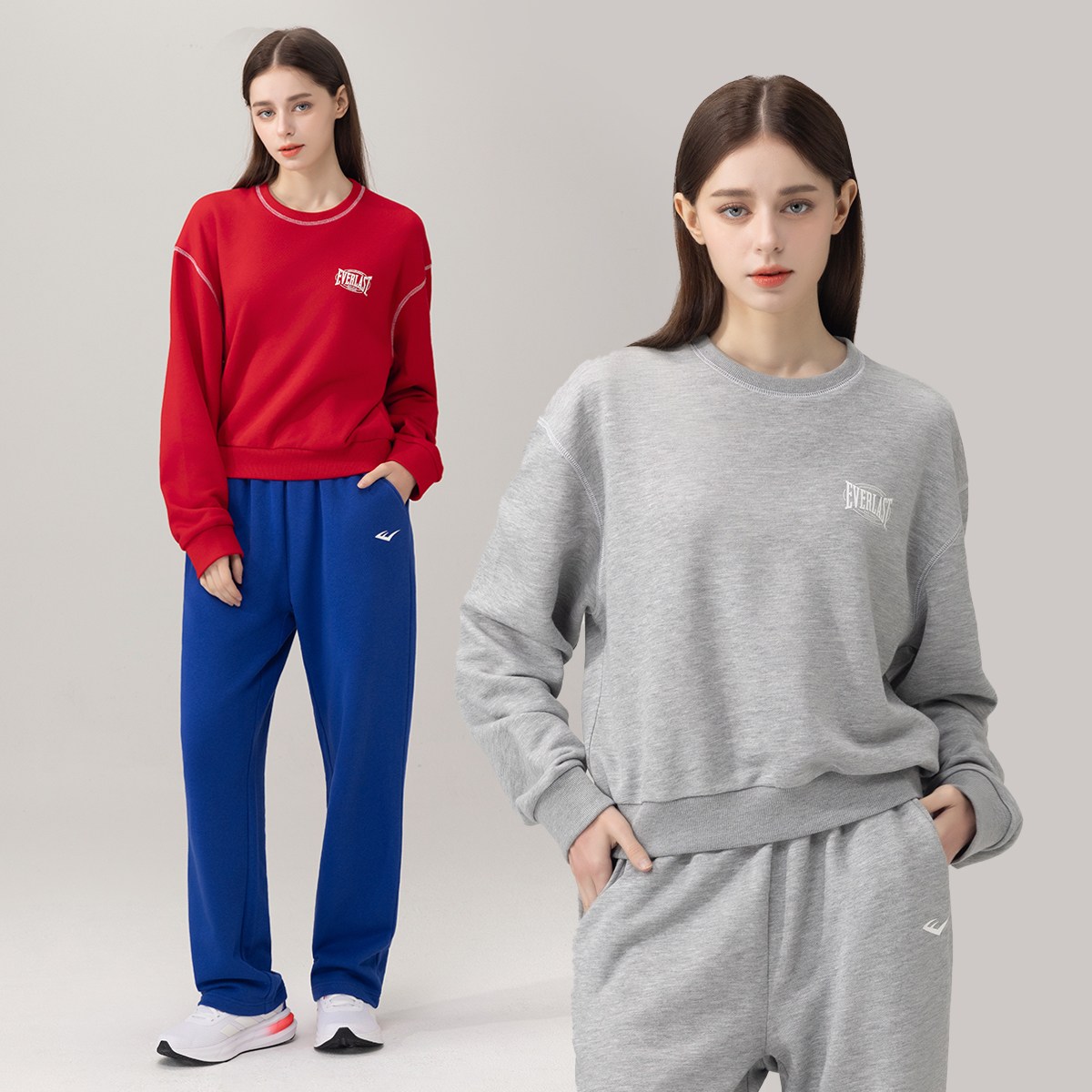 에버라스트 여성 미니쭈리 런닝복 세트 맨투맨 + 일자팬츠 62,250원