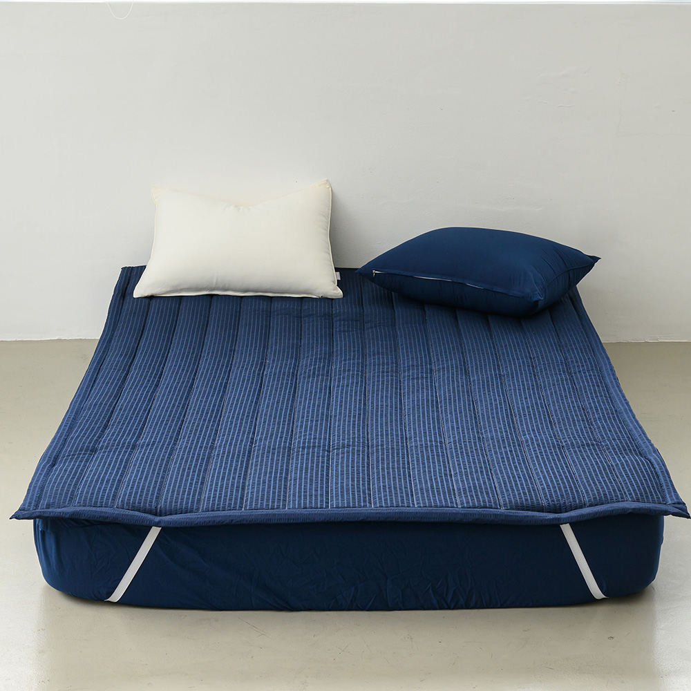 믹스앤매치 데일리 시어서커 고정밴딩 침대패드, 네이비 29,900원